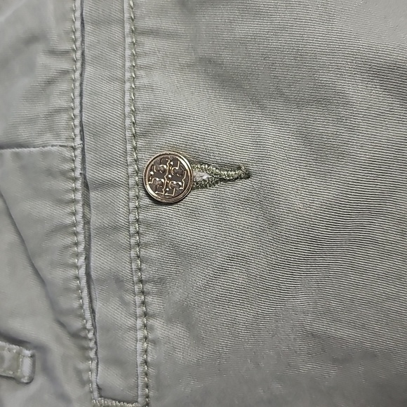 TORY BURCH 100% Cotton Bermuda Chino Olive Green Shorts Size 28 - Picture 15 of 16